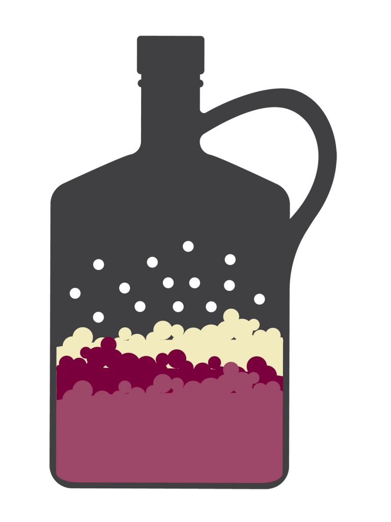 Drawing of Growler filled with a substance