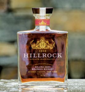 photo of bottle of Solera Aged Bourbon Whiskey, from Hillrock Estate Distillery