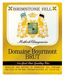 label for Domaine Bourmont Brut Sparkling Wine, from Brimstone Hill Vineyard