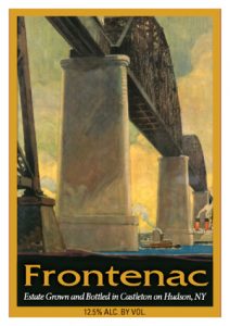 view of the label for Frontenac from Brookview Station Winery.