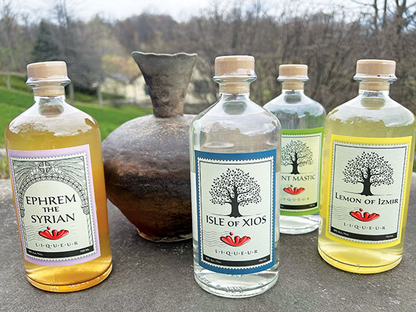 Bottles of liqueur at Stoutridge Vineyard & Distillery.