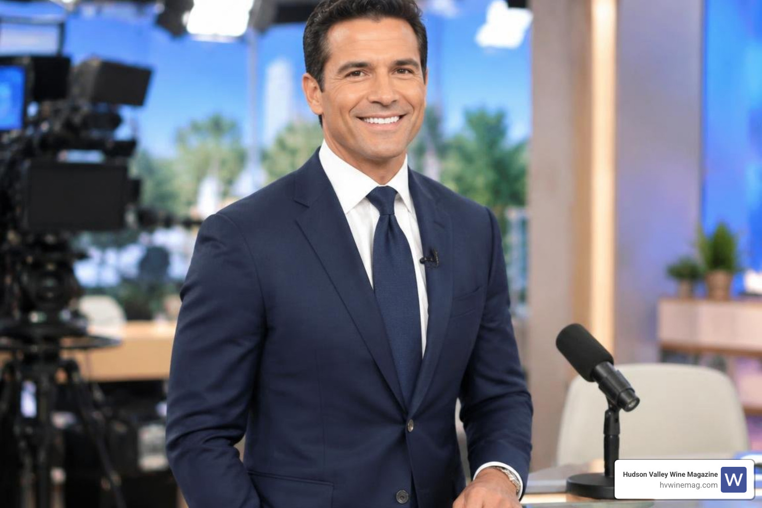 Mark Consuelos on a daytime television set