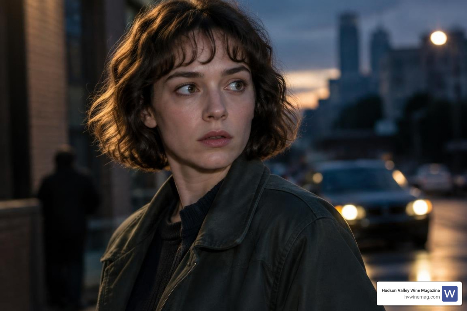 Brigette Lundy-Paine performing in a dramatic film scene