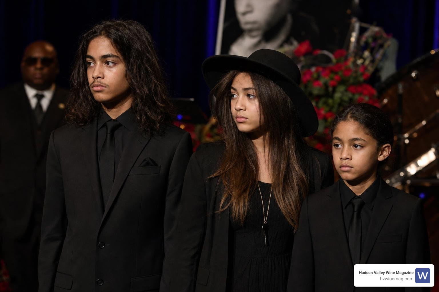 Prince, Paris, and Bigi Jackson appearing together at a memorial tribute event